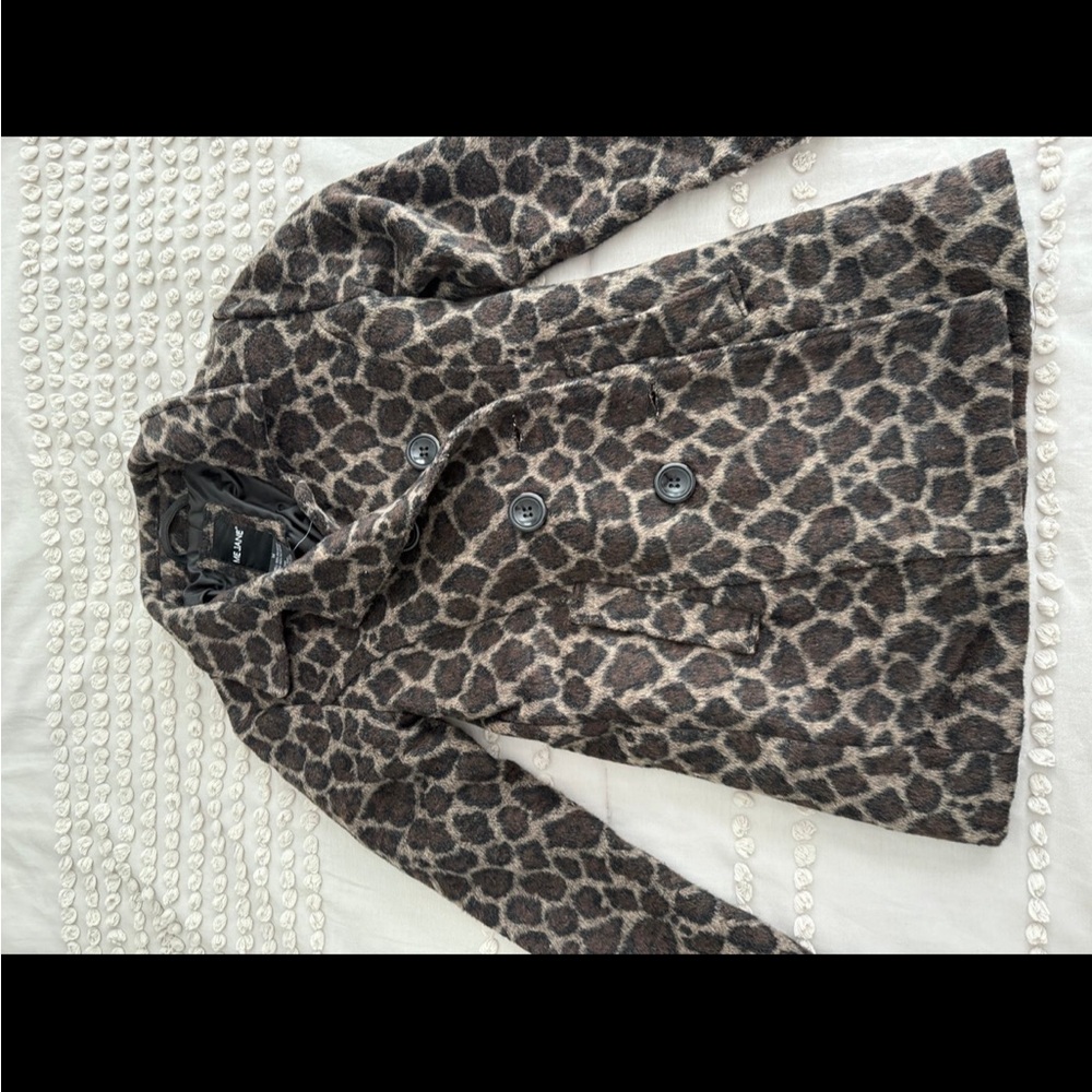 Faux leapord fur kids coat